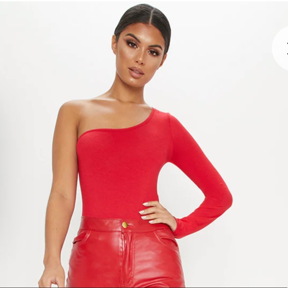 Never worn red off the shoulder bodysuit